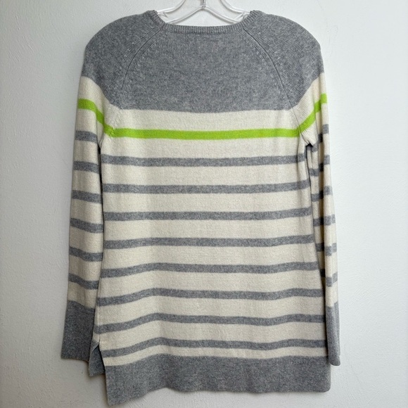 CLAUDIA NICHOLE Preppy Minimalist Striped Cashmere Cotton Crewneck Sweater XS - Picture 3 of 16